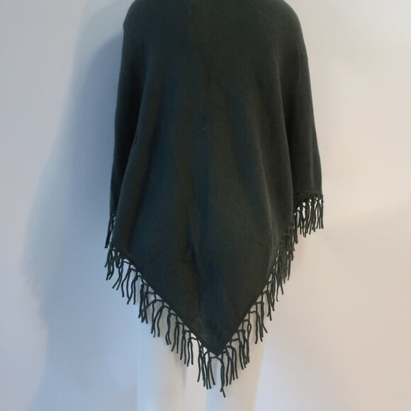 NWT Womens Minnie Rose Army Green Fringed Pure Cashmere Scarf Wrap Shawl OS - Picture 8 of 9
